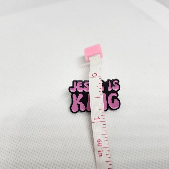 Jesus Is King Pin Broche Brooch Jesus Revolution Pink Black Statement - Picture 5 of 8